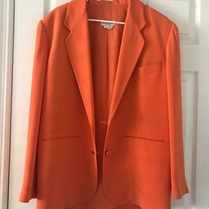 Vintage Henri Bendel orange blazer pant suit set